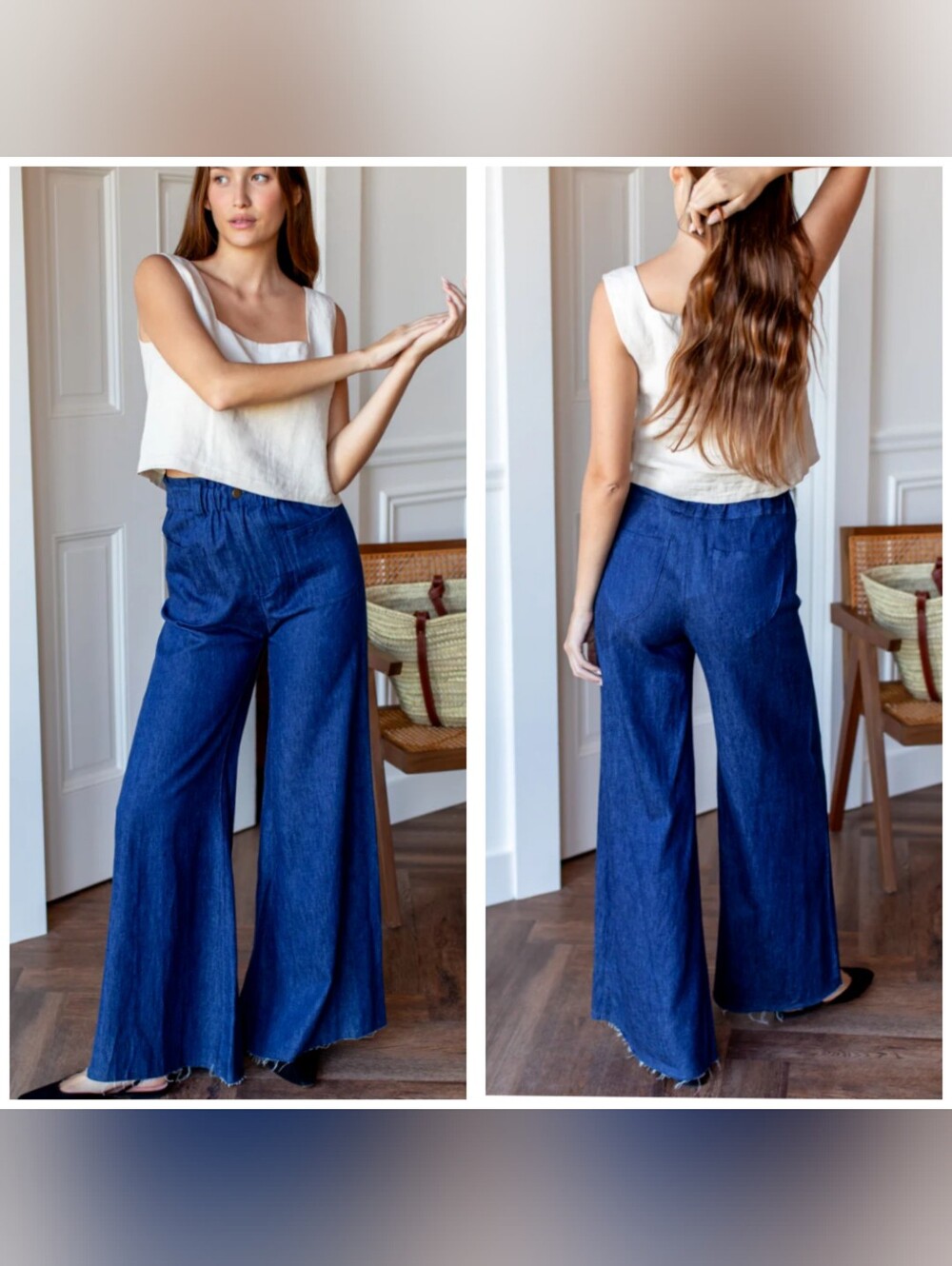 Emerson Fry Tulip Wide Leg Pant Size M Hemp Organic Cotton Indigo